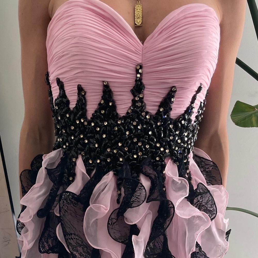 Mac Duggal NEW Pink & Black cocktail dress
